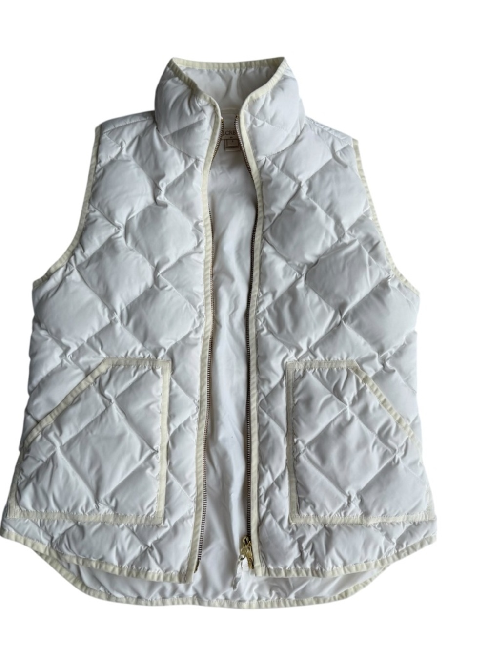 J. Crew Quilted Ivory Vest Size Small - Picture 2 of 6
